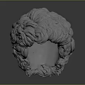 Realistic Human Brain 3D Model With Wavy Hair Like Textured Surface 3d model