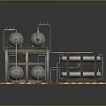 Large Scale Industrial Equipment Setup With Metal Tanks Pipes And Multi layer Structure