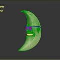 Crescent Shaped Household Decorative Item With Sunglasses And Happy Smiling Face