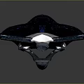 Futuristic Glowing Blue Shield With Central Mechanical Structure And Intricate Details