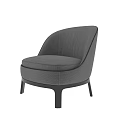 Gray Fabric Accent Chair With Curved Backrest Brown Stitching And Dark Wooden Legs