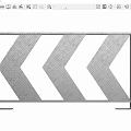 Metal Safety Fence with Gray and White Arrow Pattern Design Structure