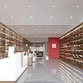 Modern Liquor Store Interior Design With Shelves Wine Bottles And White Counter