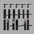 Modern door handle door lock smart lock fingerprint lock door handle 3d model