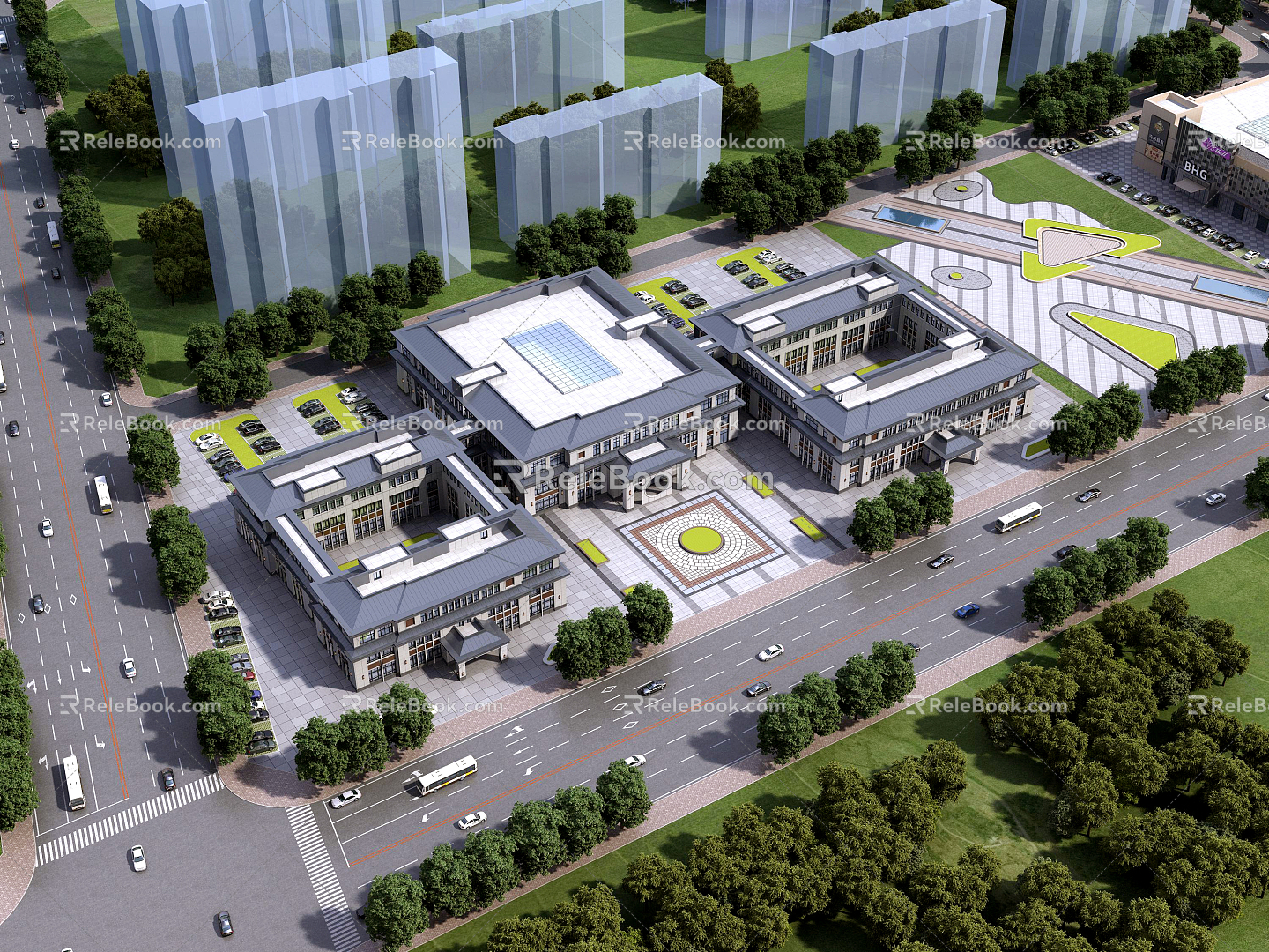 New Chinese Hospital Building Hospital 3d model