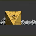 Fashionable Silver Chain Necklace With Yellow Pyramid Pendant And Eye Design
