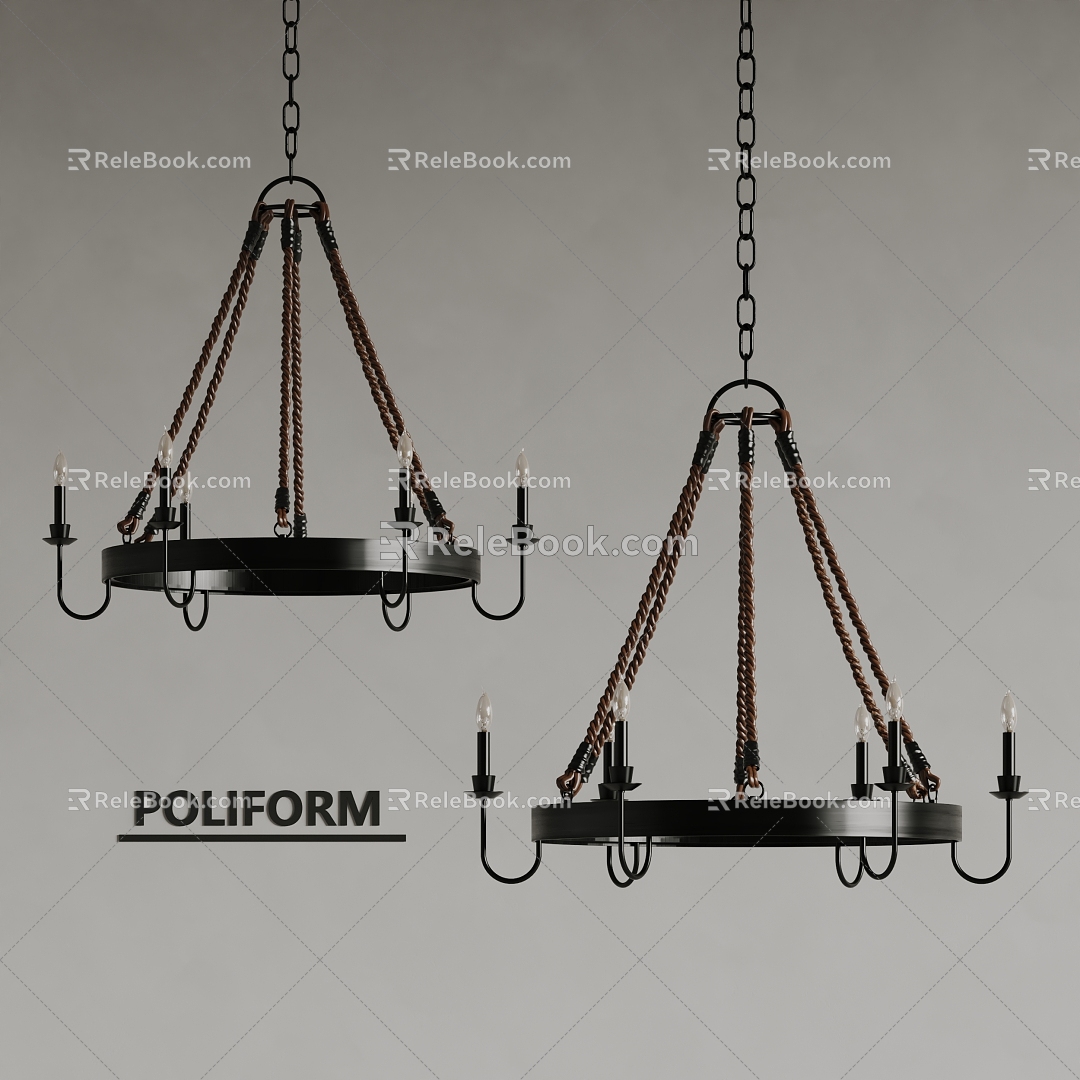 poliform Vintage Chandelier Metal Chandelier 3d model