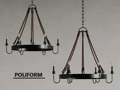 poliform Vintage Chandelier Metal Chandelier 3d model