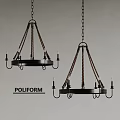 Poliform Black Chandeliers With Modern Chain Design And Candle Style Lights