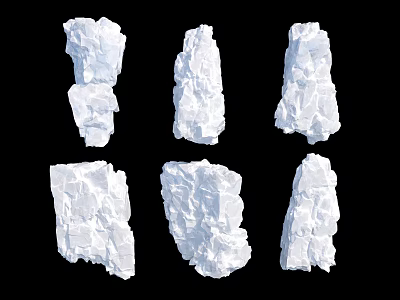 Stunning Natural Landscape Featuring White Rocky Formations In Scenic View 3d model