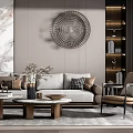 Modern sofa coffee table combination 3d model