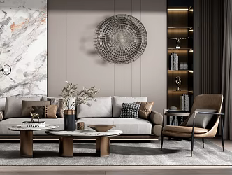 Modern sofa coffee table combination 3d model