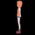 Game And Movie Character In Orange Hoodie White T Shirt Blue Shorts And Red Boots