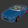 Blue Mazda Convertible With Modern Sporty Design Open Top And Black Wheels