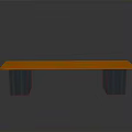 Elegant Modern Bench Design With Orange Top And Gray Legs