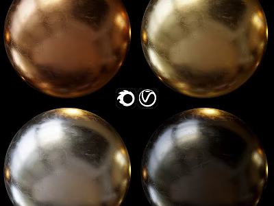 Decorative Metallic Sphere Components With Gold Bronze Silver And Chrome Finishes 3d model