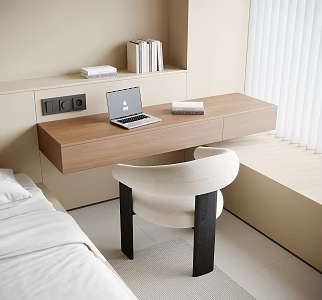 Modern Bedroom Desk Chair 3d model