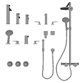 Modern Black Bathroom Faucets Shower Heads And Fixtures Set