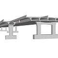 Multiple Concrete Columns Supporting Modern Bridge Structure With Architectural Design 3d model