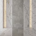 Modern Decorative Marble Wall Components With Natural Patterns And Lighting Accents 3d model