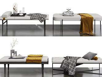 Modern sofa stool pedal low stool combination 3d model
