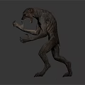 Dark Mythical Monster Character With Sharp Claws Menacing Stance And Fierce Expression 3d model