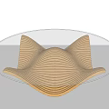 Modern Artistic Coffee Table Featuring Transparent Glass Top And Wavy Wooden Base