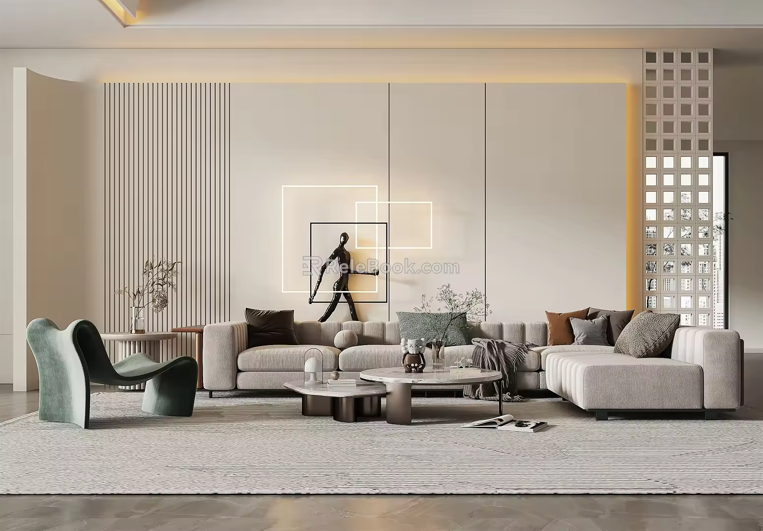 Modern Sofa Coffee Table Combination Sofa Combination 3d model