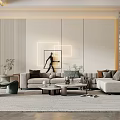 Modern Sofa Coffee Table Combination Sofa Combination 3d model