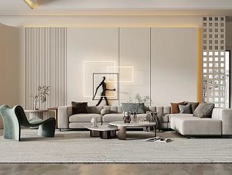 Modern Sofa Coffee Table Combination Sofa Combination 3d model