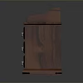 Dark Brown Wooden Nightstand With Three Drawers And Lattice Top Design