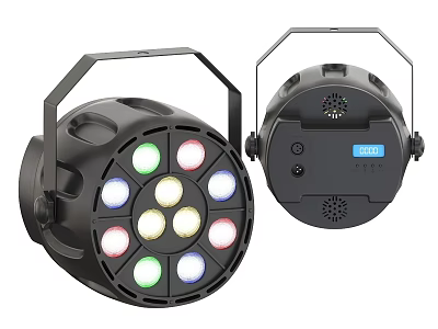 Black Modern Chandelier With Colorful LED Lights And Control Panel Design 3d model