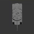 Modern Military Tank with Cannon Turret Tracks and Antenna Sensors on Reflective Surface