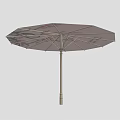 White Outdoor Umbrella With Floral Pattern And Metal Pole For Patio Use