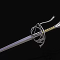 Medieval Decorative Sword With Intricate Hilt Design Ornate Guard And Silver Blade