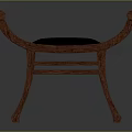 Classic Wooden Leisure Chair With Curved Armrests Black Cushion And Sturdy Legs Design