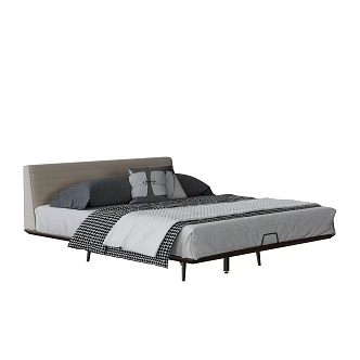 Modern Double Bed 3d model