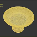 Ceramic Pedestal Bowl With Traditional Blue And Colorful Floral Patterns For Home Use
