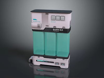 Earth RO Water Purification System With Vertical Design And Green Filters 3d model