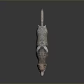 Realistic Wolf 3D Model Game Movie Character with Standing Pose Brown Gray Fur