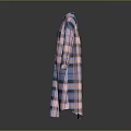 Long Sleeved Plaid Shirt Dress With Pink Blue White Checkered Pattern And Buttoned Front
