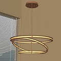 Modern Multi layered Circular Ring Chandelier With Light Colored Wall And Window Blinds 3d model