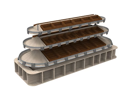 Modern Shelf Shopping Mall Retail Supermarket Vegetable and Fruit Shelf Display Props 3d model