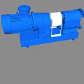 High Performance Blue Industrial Pump With Electric Motor And Stable Base 3d model