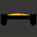 Yellow And Black Drone With Four Propellers And Streamlined Body Structure 3d model