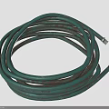 Durable Coiled Green Garden Hose With Two Metal End Connectors