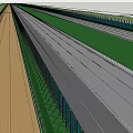 Modern Highway Road Infrastructure With Multiple Lanes Green Belts And Guardrails