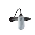 Modern Metal Wall Sconce With Curved Arm And Glass Shade For Warm Lighting