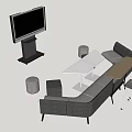 Modern Casual Sofa Set With Modular Seating Units For Cozy Living Space 3d model