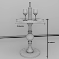 American Retro Globe Round Table Full Solid Wood Sofa Side Corner Mini Table Casual Balcony Small Round Table Walnut Color Globe Round Table 3d model